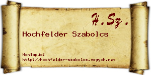Hochfelder Szabolcs névjegykártya